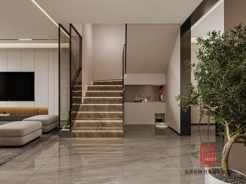 盛宏嘉苑350平米現代簡約風格裝修-客廳